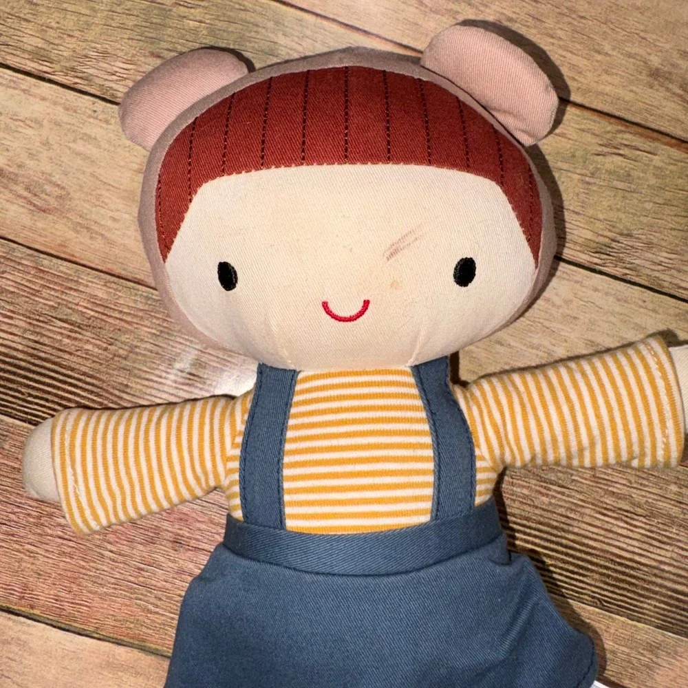 Plush Rag Doll Soft Toy Fabric Kids 14in Blue Yellow Linzy Toys